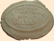 Hand Pressed cookies from a Custom Cookie Stamp from Custom Sweets.
